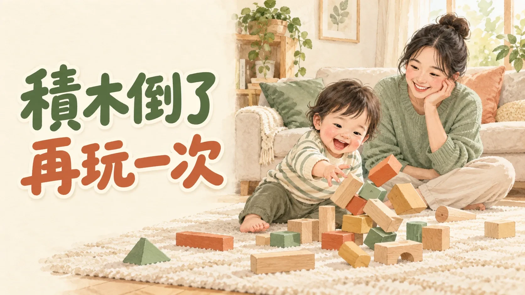 積木疊好又推倒?陪幼兒玩搭建,先看他正在試什麼