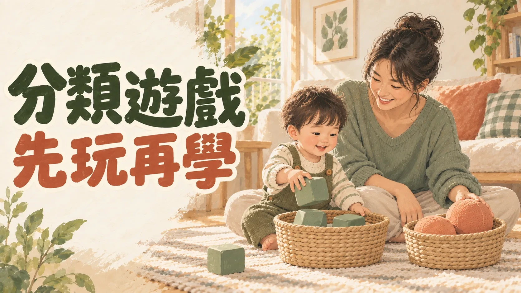 幼兒分類遊戲怎麼玩?從兩個籃子開始,先玩再學