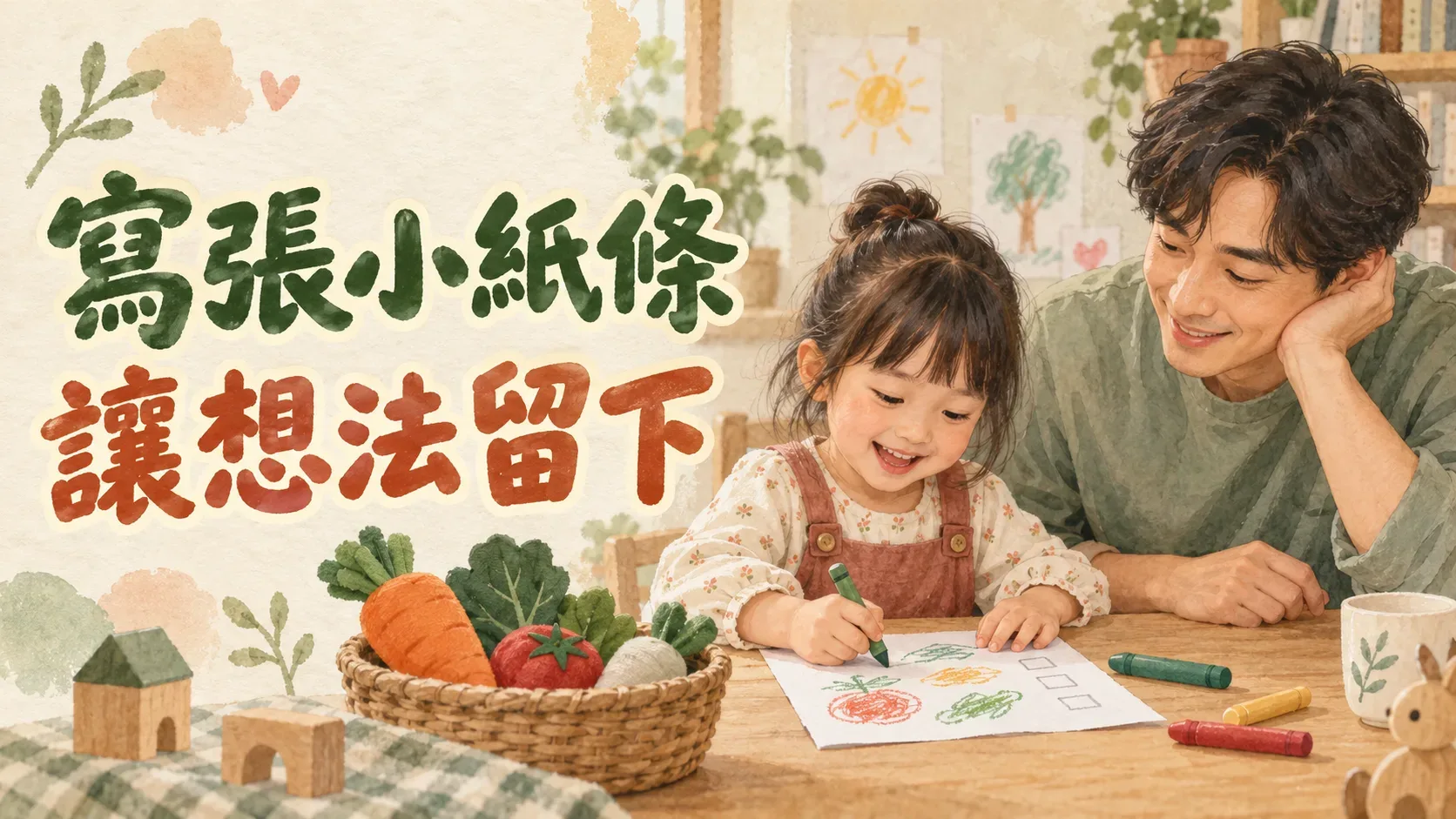 孩子想寫紙條卻只畫線條?先聽他念,讓記號傳達想說的話