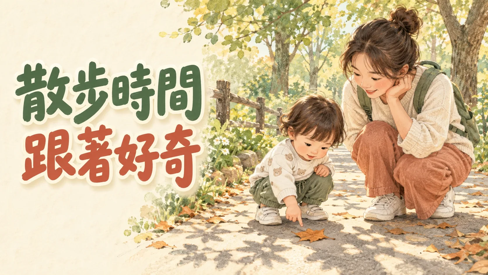 散步一直停下來？陪幼兒看樹葉、聽聲音，讓好奇帶路